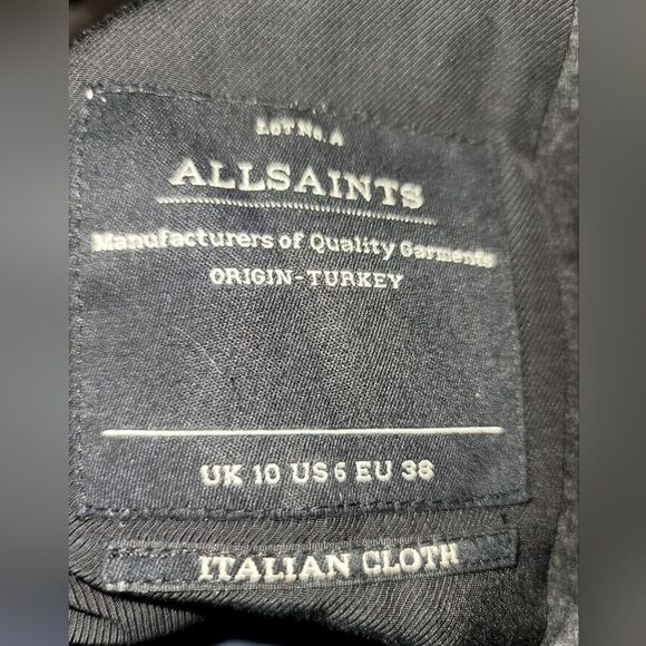 All Saints Wool/Leather sleeved Jacket/ Blazer - Picture 7 of 7